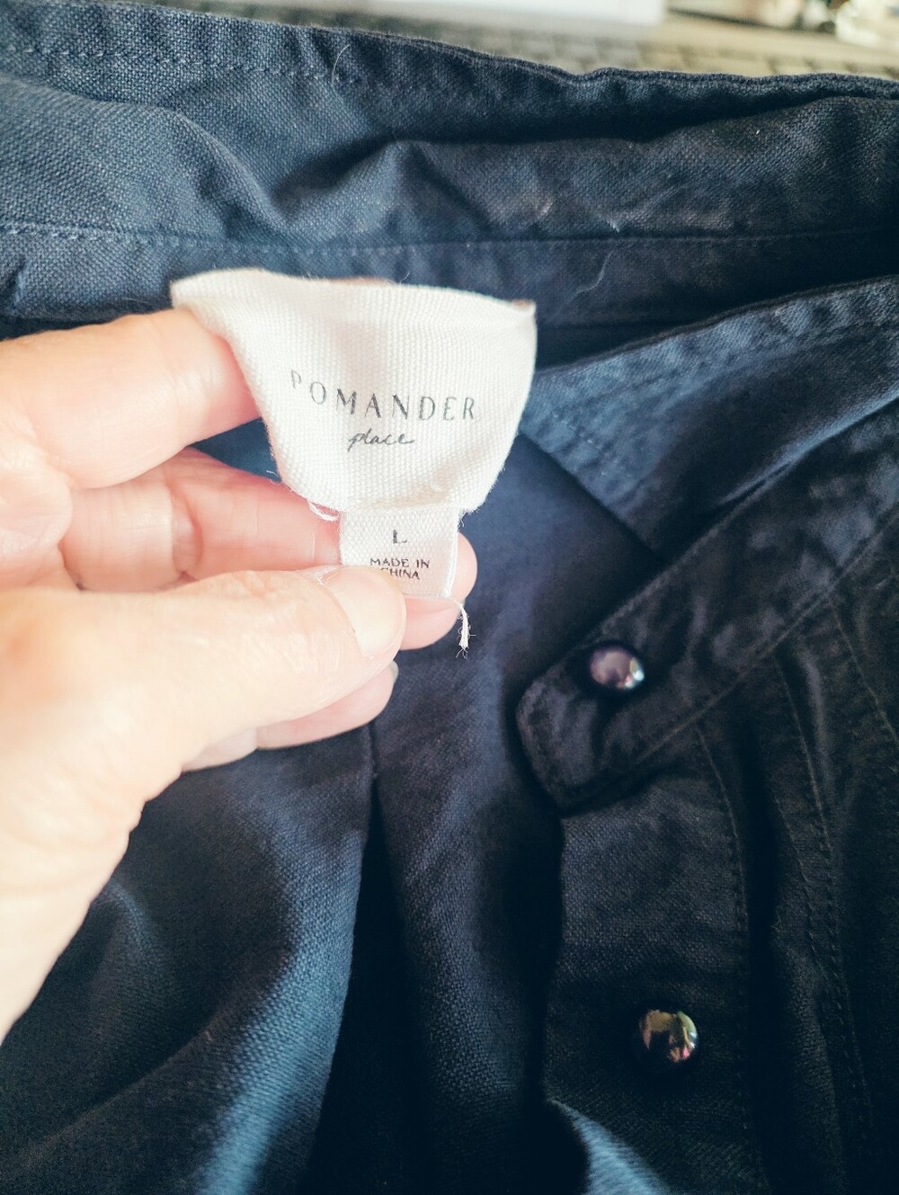Tuckernuck Pomander Place Polly French Navy Shirt Dress Collared Button Front L - Picture 5 of 5